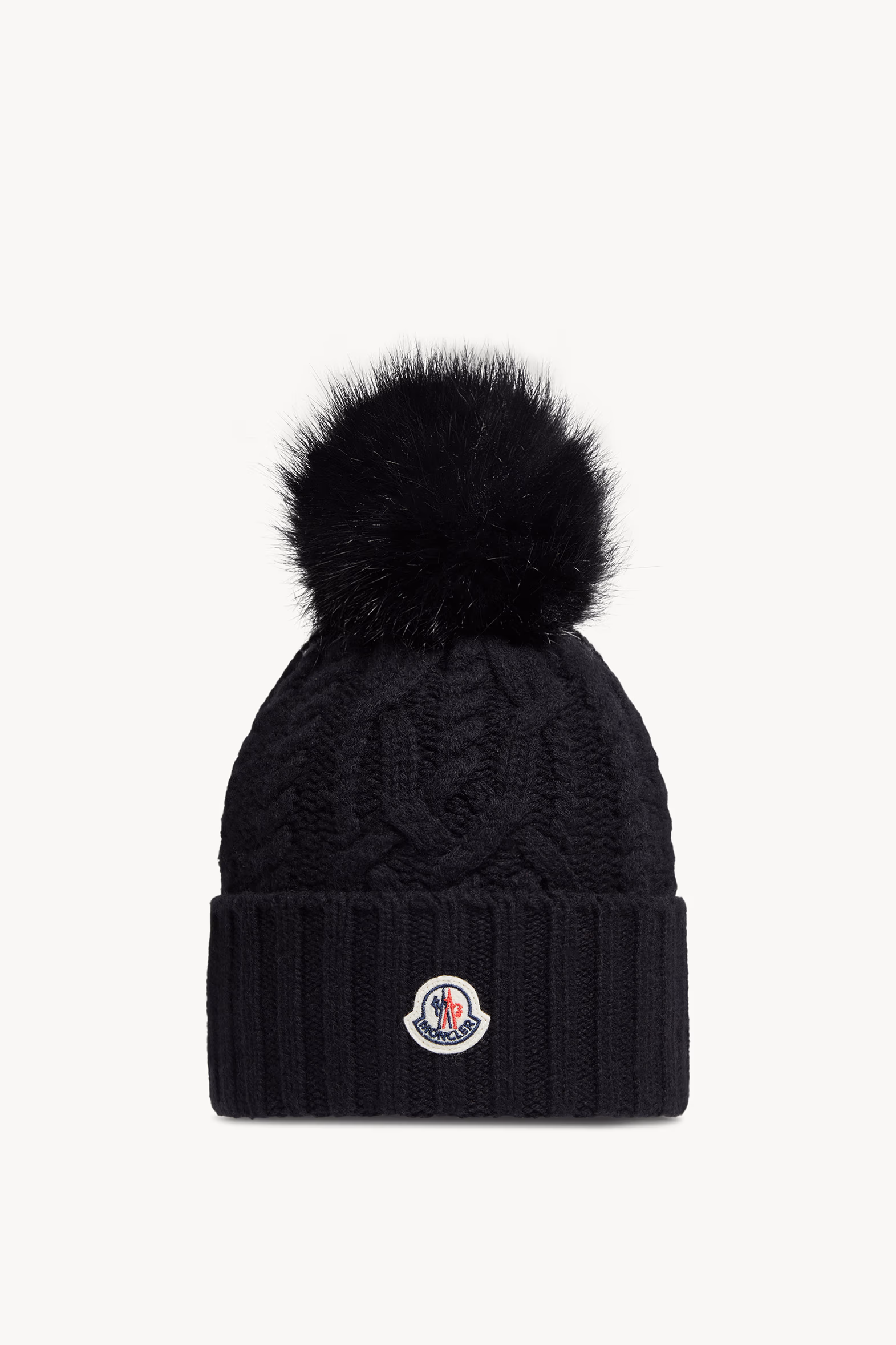 Cashmere Blend Beanie with Pom Pom Gender Neutral Black Moncler 0